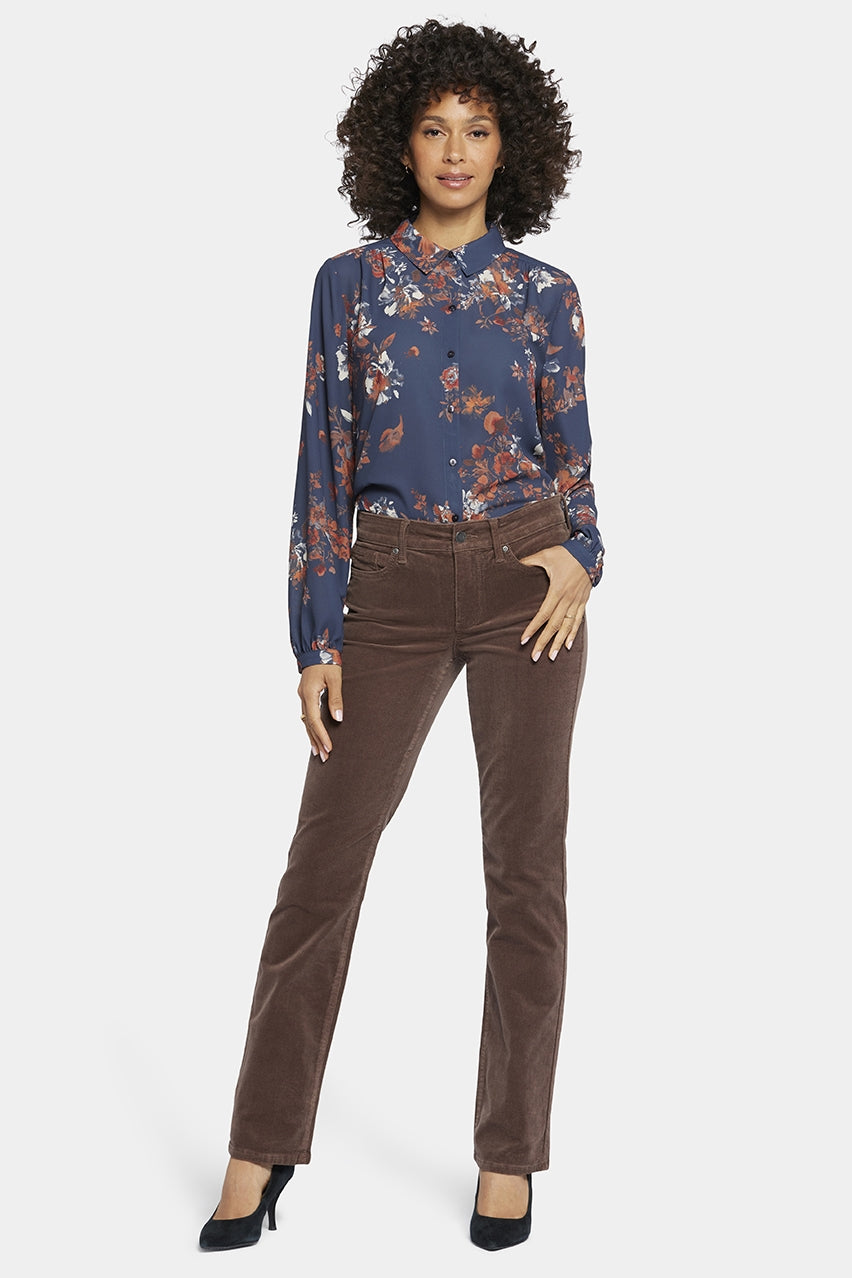 Marilyn Straight Corduroy Trouser | Mink | Pants | NYDJ
