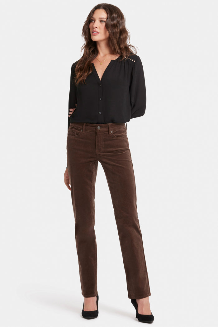 Marilyn Straight Corduroy Trouser | Coffee Bean | Pants | NYDJ