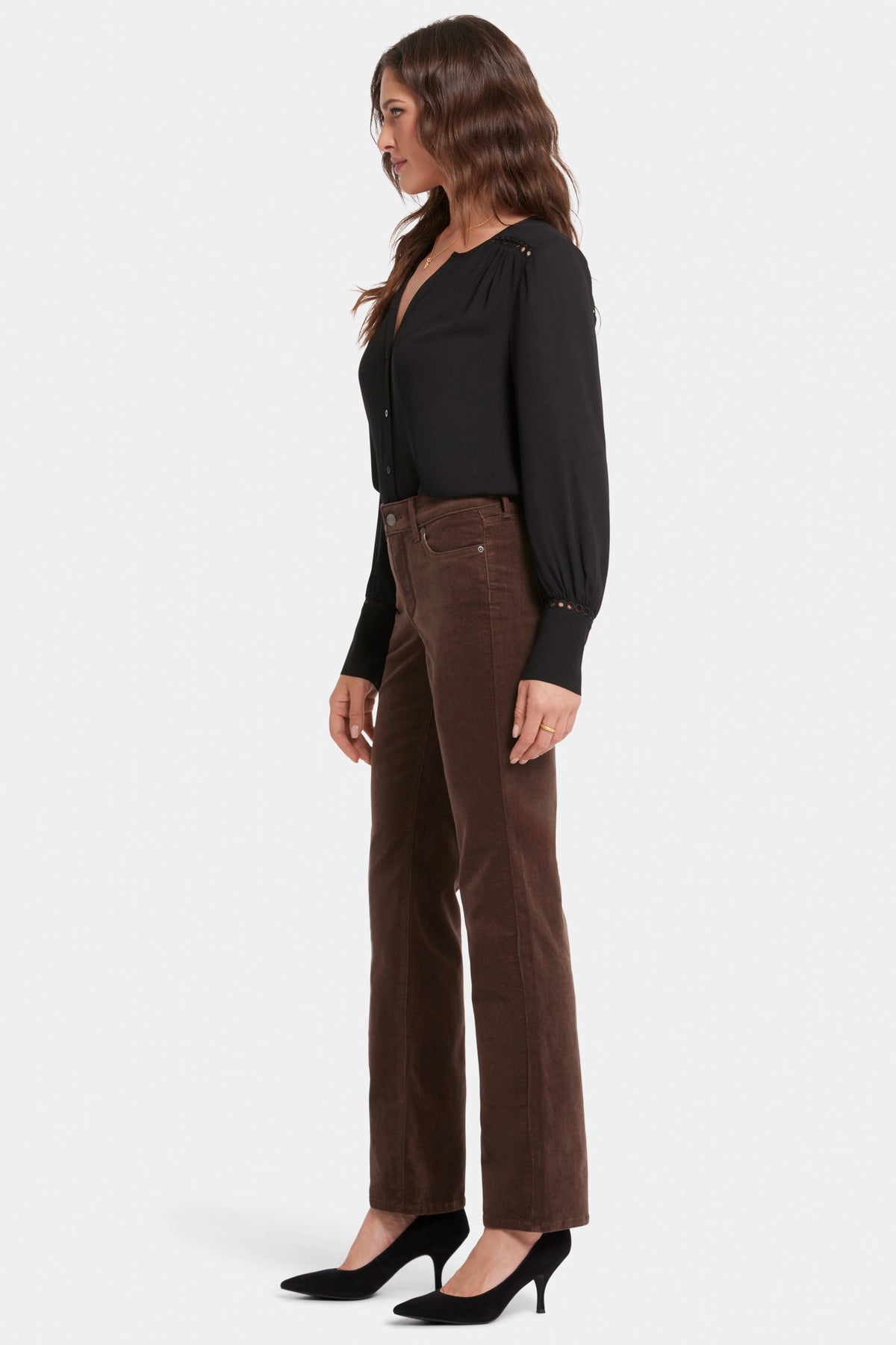 Marilyn Straight Corduroy Trouser | Coffee Bean | Pants | NYDJ