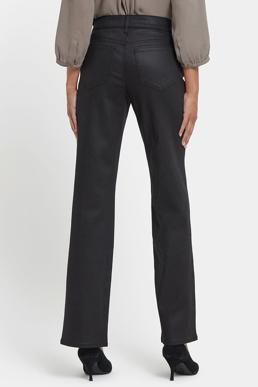Coated Marilyn Straight Jeans | Black Coated | Pants | NYDJ