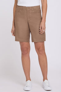 5 Pocket Bermuda Shorts In Stretch Linen | Toasted Coconut - NYDJ