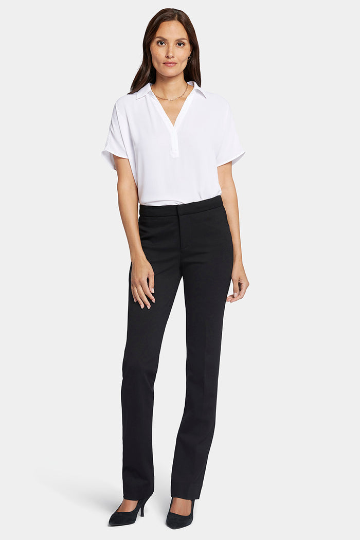 Slim Trouser Pants In Ponte Knit | Black | Pants | NYDJ