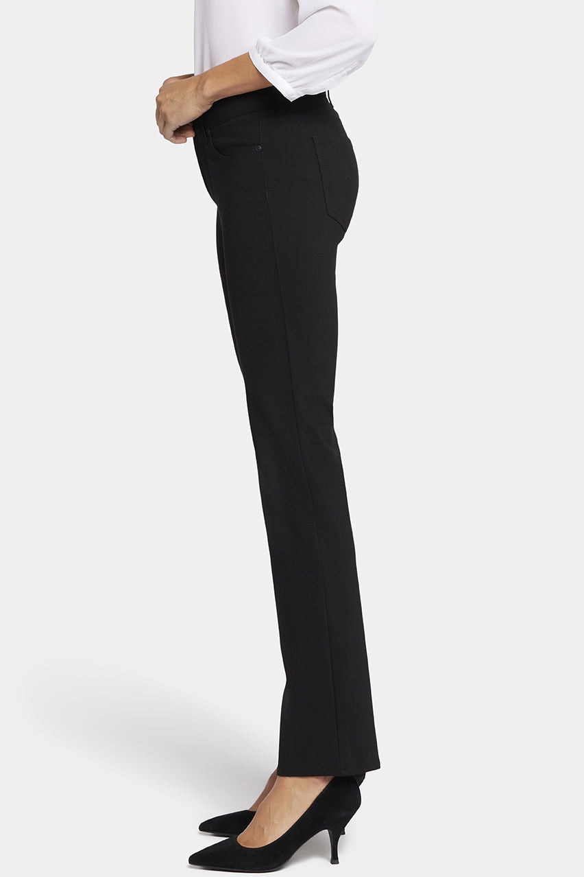 Marilyn Straight Pants In Ponte Knit | Black | Non Denim | NYDJ