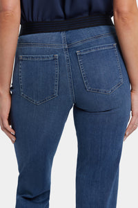 No Gapper™ Marilyn Straight Jeans In Sure Stretch® Denim With Striped Stretch Back Waistba | Valencia Surf | Pants | NYDJ