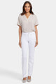 No Gapper™ Marilyn Straight Jeans In Sure Stretch® Denim With Striped Stretch Back Waistba | Optic White | Pants | NYDJ