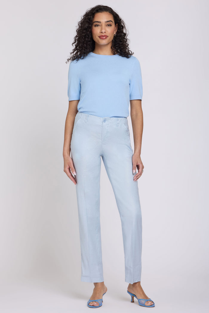 Marilyn Straight Pants in Stretch Linnen | Blue Clover