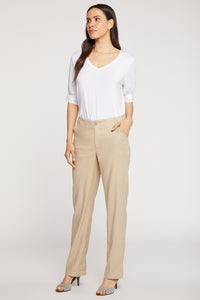 Marilyn Straight Pants In Stretch Linen | Feather | Pants | NYDJ