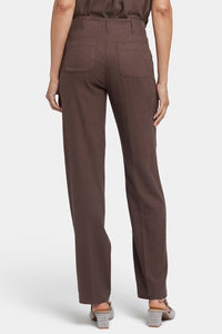 Marilyn Straight Pants In Stretch Linen | Coffee Bean | Pants | NYDJ