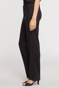 Marilyn Straight Pants In Stretch Linen | Black | Pants | NYDJ