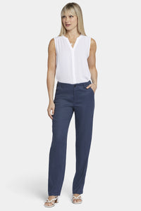 Marilyn Straight Pants In Stretch Linen | Oxford Navy | Pants | NYDJ