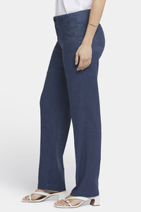 Marilyn Straight Pants In Stretch Linen | Oxford Navy | Pants | NYDJ