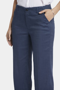 Marilyn Straight Pants In Stretch Linen | Oxford Navy | Pants | NYDJ