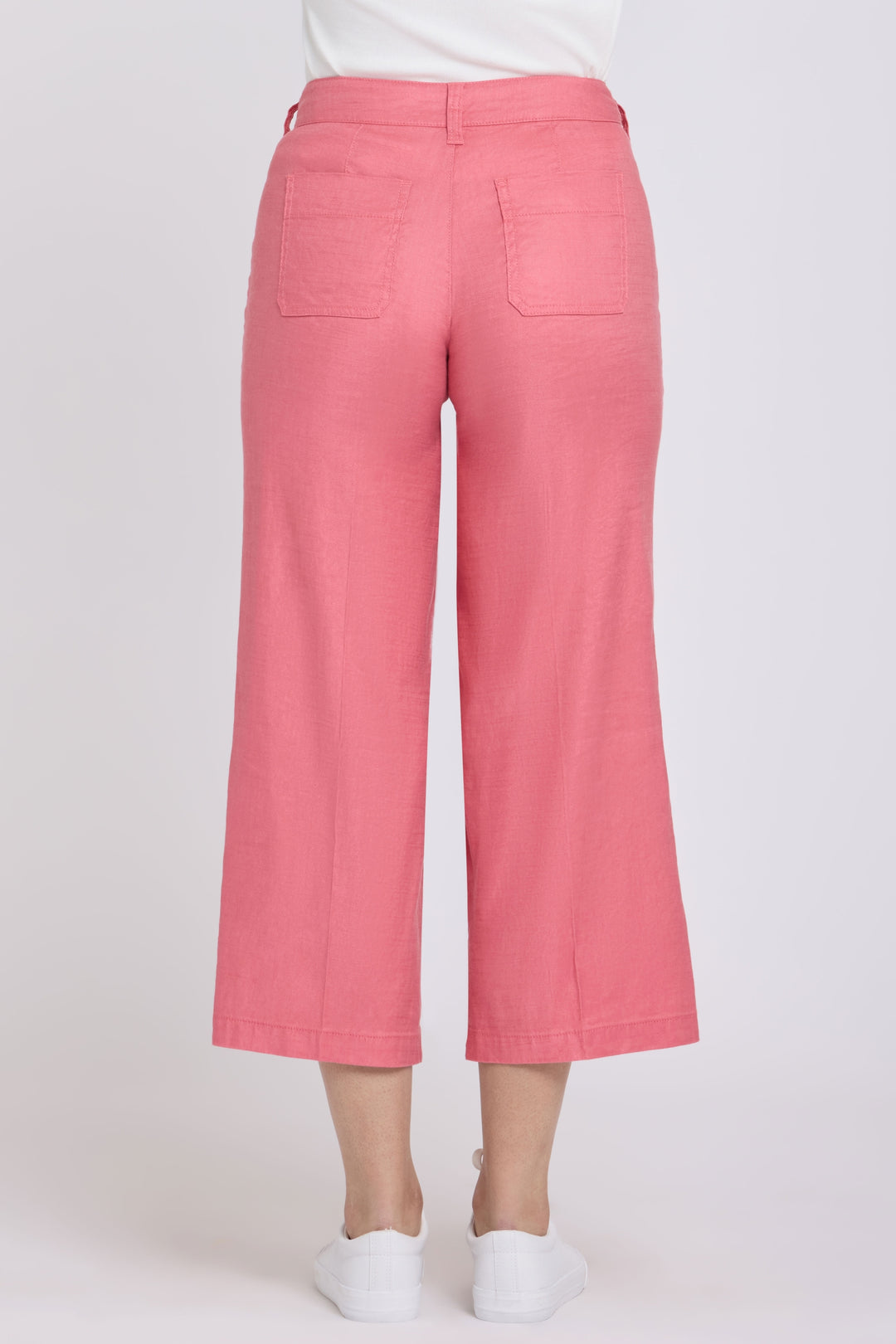 Wide Leg Cargo Capri Pants in Stretch Linnen | Desert Rose