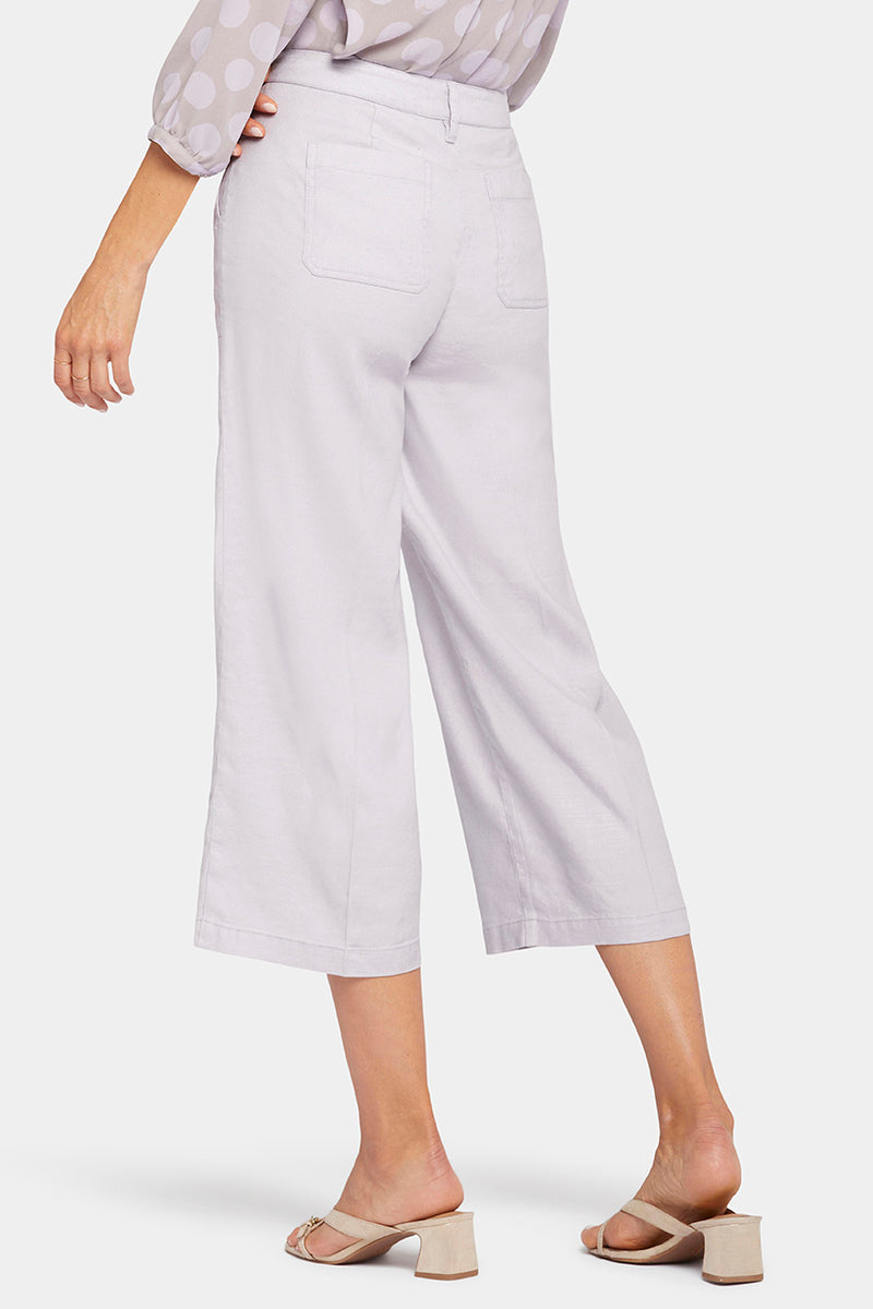 Wide Leg Cropped Capri Trouser Lila Stretch Linen | Fairytale | Pants | NYDJ