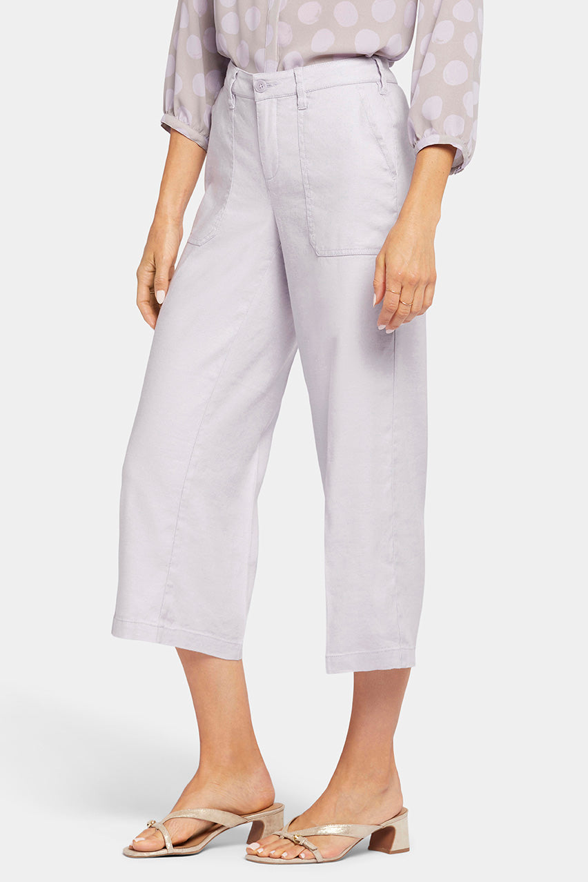 Wide Leg Cropped Capri Trouser Lila Stretch Linen | Fairytale | Pants | NYDJ