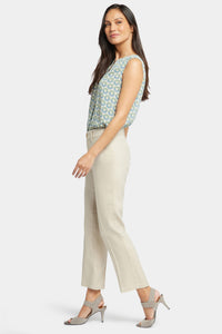 Straight Leg Ankle Trouser Beige Stretch Linen | Feather | Pants | NYDJ