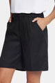 Relaxed Short Black Stretch Linen | Black | Shorts | NYDJ