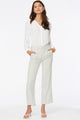 Wide Leg Ankle Trouser Striped Stretch Linen | Slubby Stripe | Pants | NYDJ