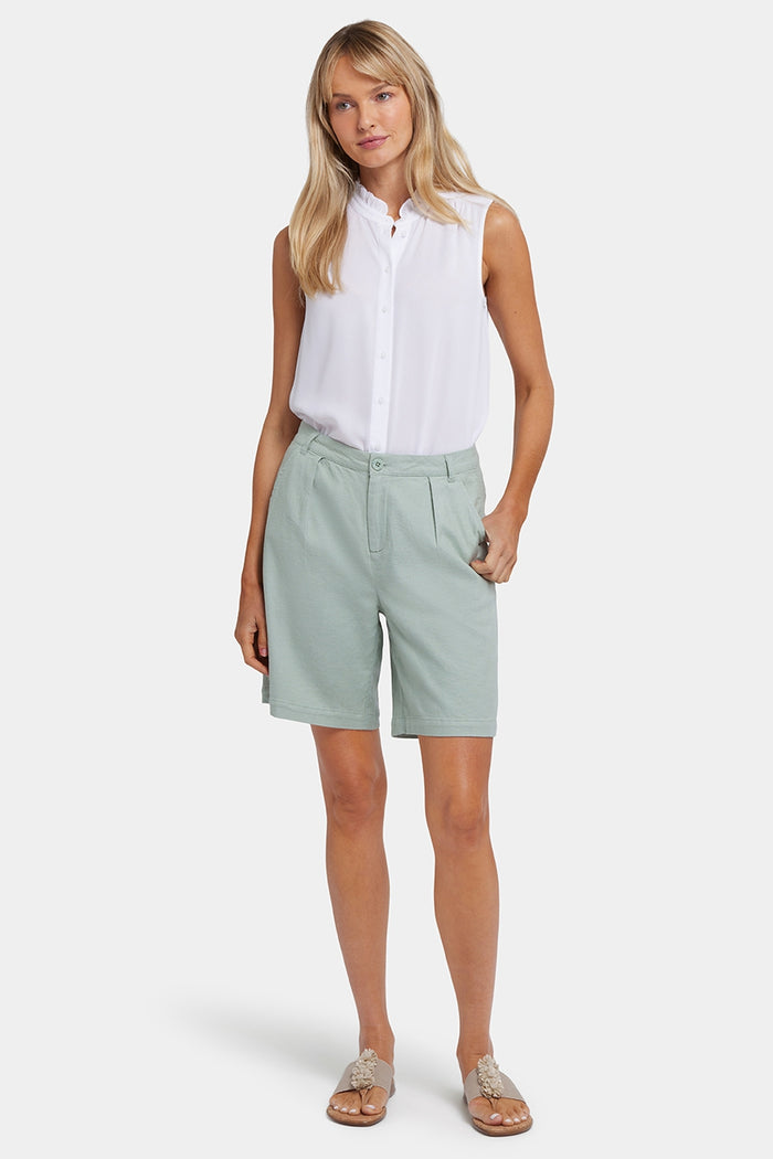 Relaxed Shorts In Stretch Linen | Tomatillo | Shorts | NYDJ