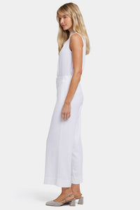 Waverly Trouser Pants In Stretch Linen With High Rise | White | Pants | NYDJ