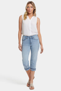 Marilyn Straight Crop Jeans In Cool Embrace® Denim With Cuffs | Santiago sea | Pants | NYDJ