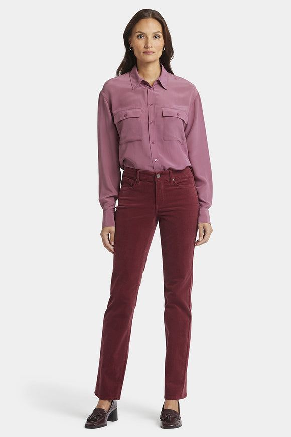 Marilyn Straight Corduroy Trouser Red | Cranberry Pie | Pants | NYDJ