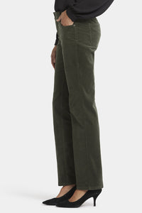 Marilyn Straight Corduroy Trouser Green | Vine Leaf | Pants | NYDJ