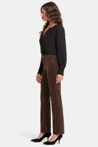 Marilyn Straight Corduroy Trouser Brown | Coffee Bean | Pants | NYDJ