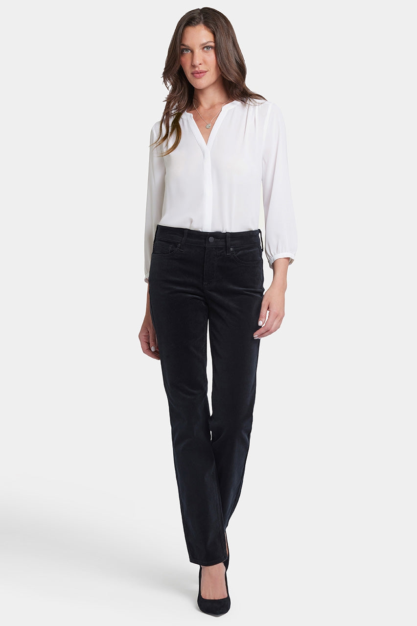 Marilyn Straight Corduroy Trouser Black | Black | Pants | NYDJ