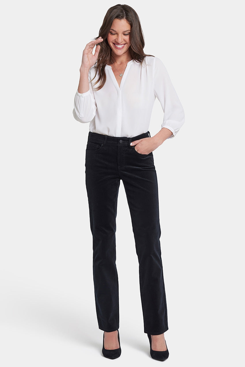 Marilyn Straight Corduroy Trouser Black | Black | Pants | NYDJ