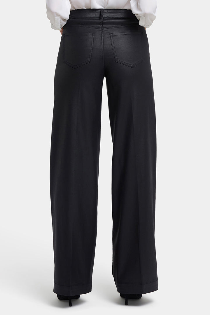 Coated Teresa Wide Leg Jeans | Black Coated | Denim | NYDJ