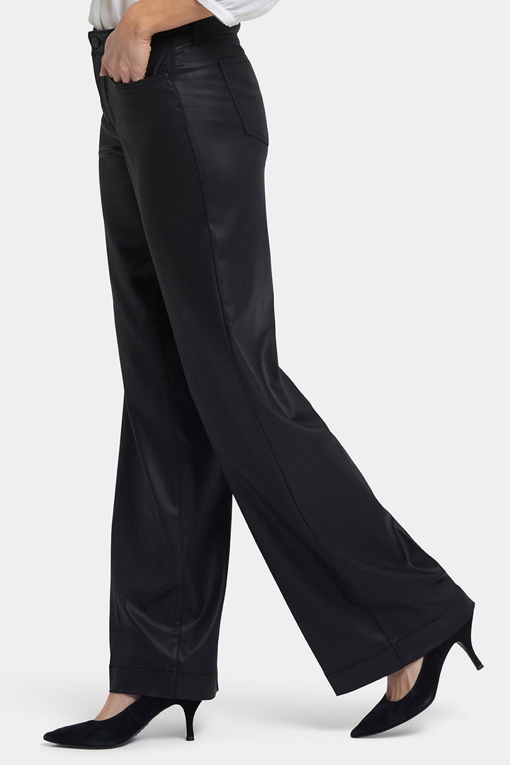 Coated Teresa Wide Leg Jeans | Black Coated | Denim | NYDJ