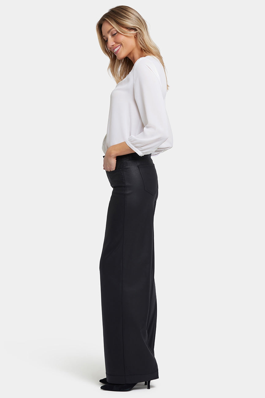 Coated Teresa Wide Leg Jeans | Black Coated | Denim | NYDJ