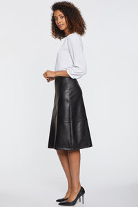 A-Line Sculpt-Her™ Skirt Black Faux Leather | Black | Skirt | NYDJ