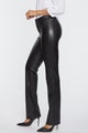 Marilyn Straight Sculpt-Her™ Trouser Black Faux Leather | Black | Pants | NYDJ