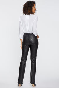 Marilyn Straight Sculpt-Her™ Trouser Black Faux Leather | Black | Pants | NYDJ