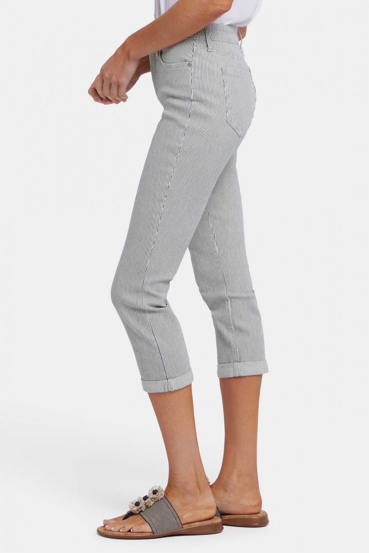 Chloe Skinny Capri Jeans With Roll Cuffs | Luarca Stripe | Pants | NYDJ