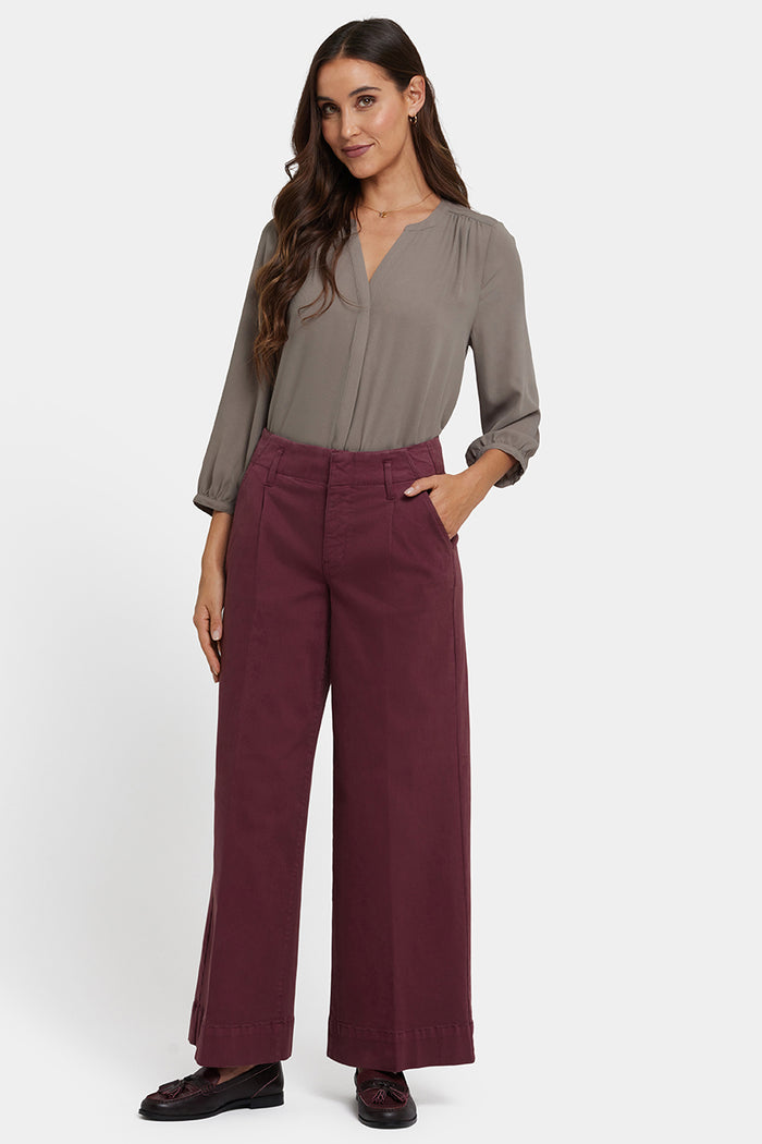 HR Mona Wide Leg Trouser | Sienna Red | Pants | NYDJ