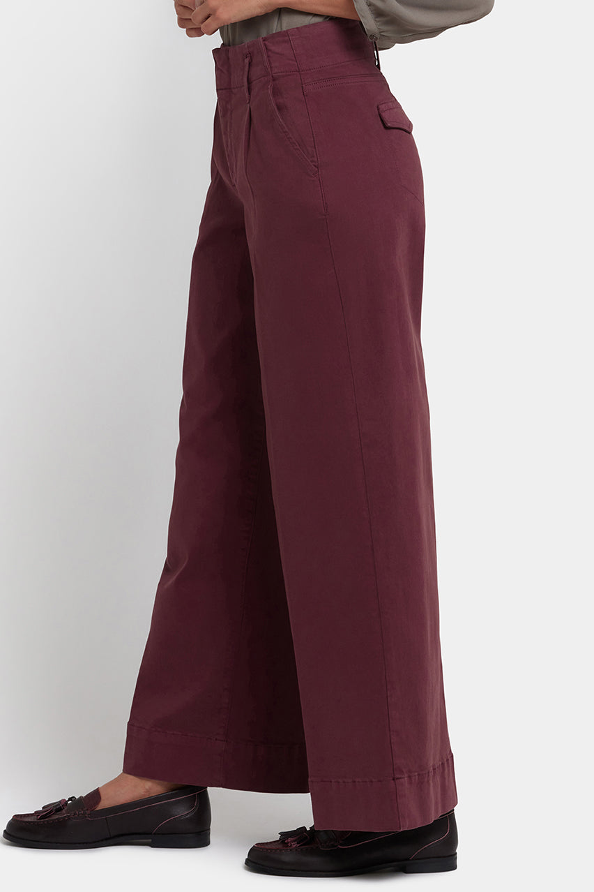 HR Mona Wide Leg Trouser | Sienna Red | Pants | NYDJ