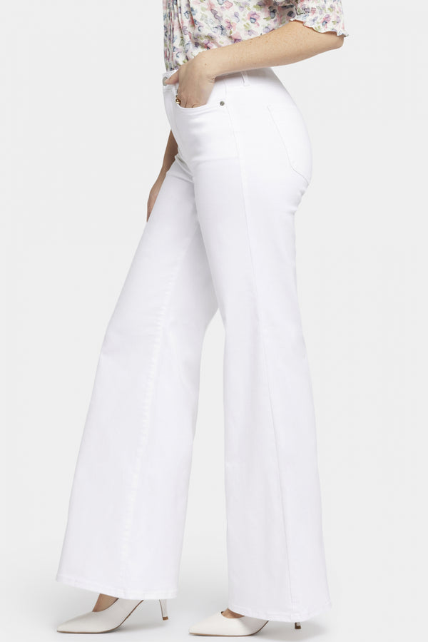 Mia Palazzo Jeans With High Rise | Optic White | Pants | NYDJ