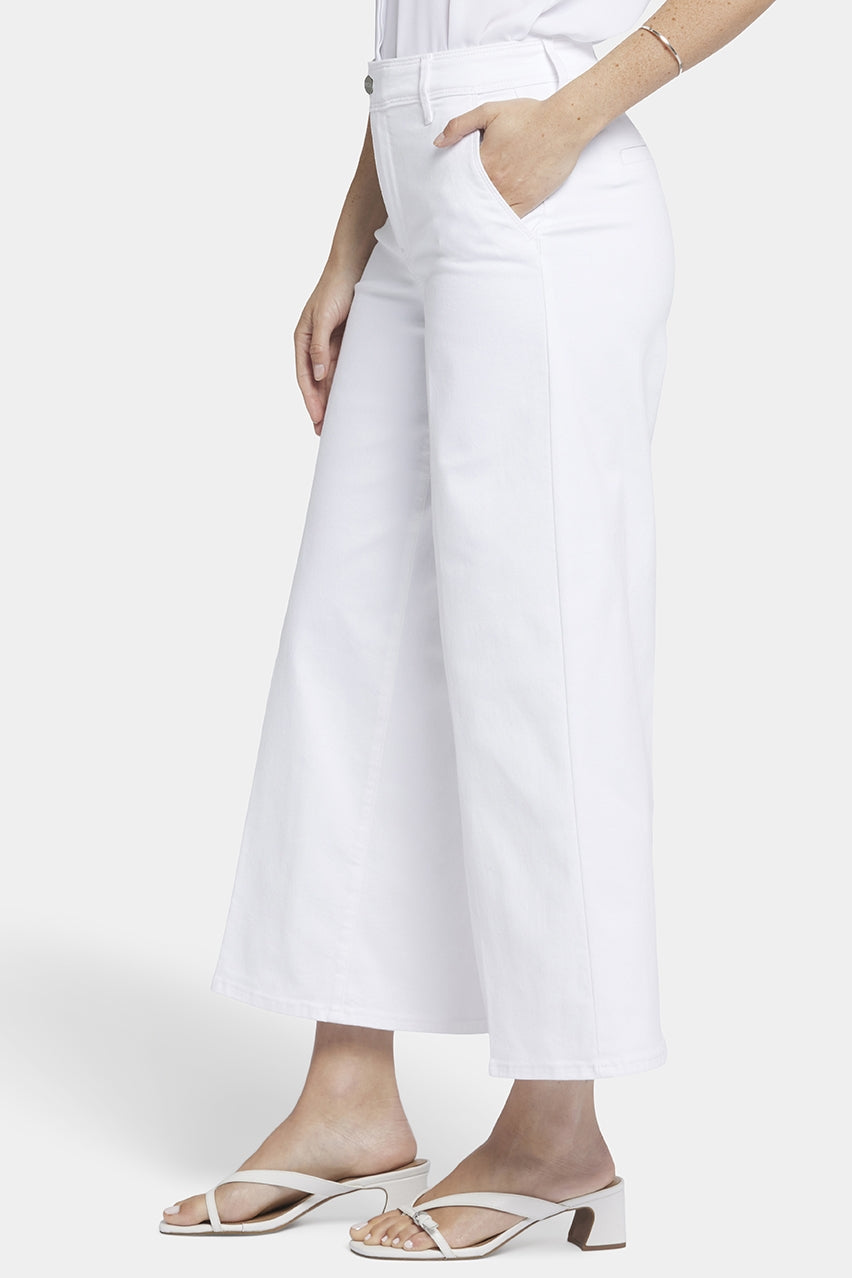 Mona Wide Leg Trouser Ankle Jeans With High Rise | Optic White | Pants | NYDJ