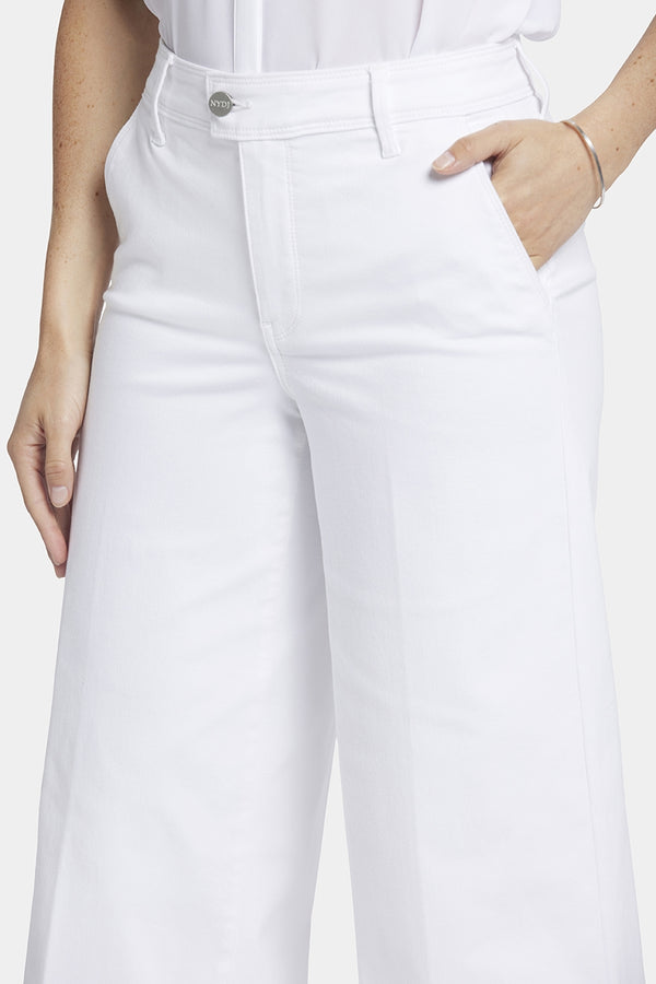 Mona Wide Leg Trouser Ankle Jeans White Coloured Denim | Optic White | Pants | NYDJ