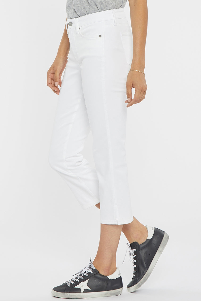 Chloe Capri Jeans With Side Slits | Optic White | Pants | NYDJ