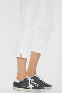 Chloe Capri Jeans With Side Slits | Optic White | Pants | NYDJ