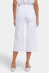 Brigitte Wide Leg Capri Jeans With High Rise | Optic White | Pants | NYDJ