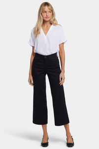 Waist-Match™ Teresa Wide Leg Ankle Jeans | Black | Pants | NYDJ