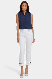 Marilyn Straight Ankle Jeans With Deep Cuffs And Binding Detail | Optic White | Pants | NYDJ