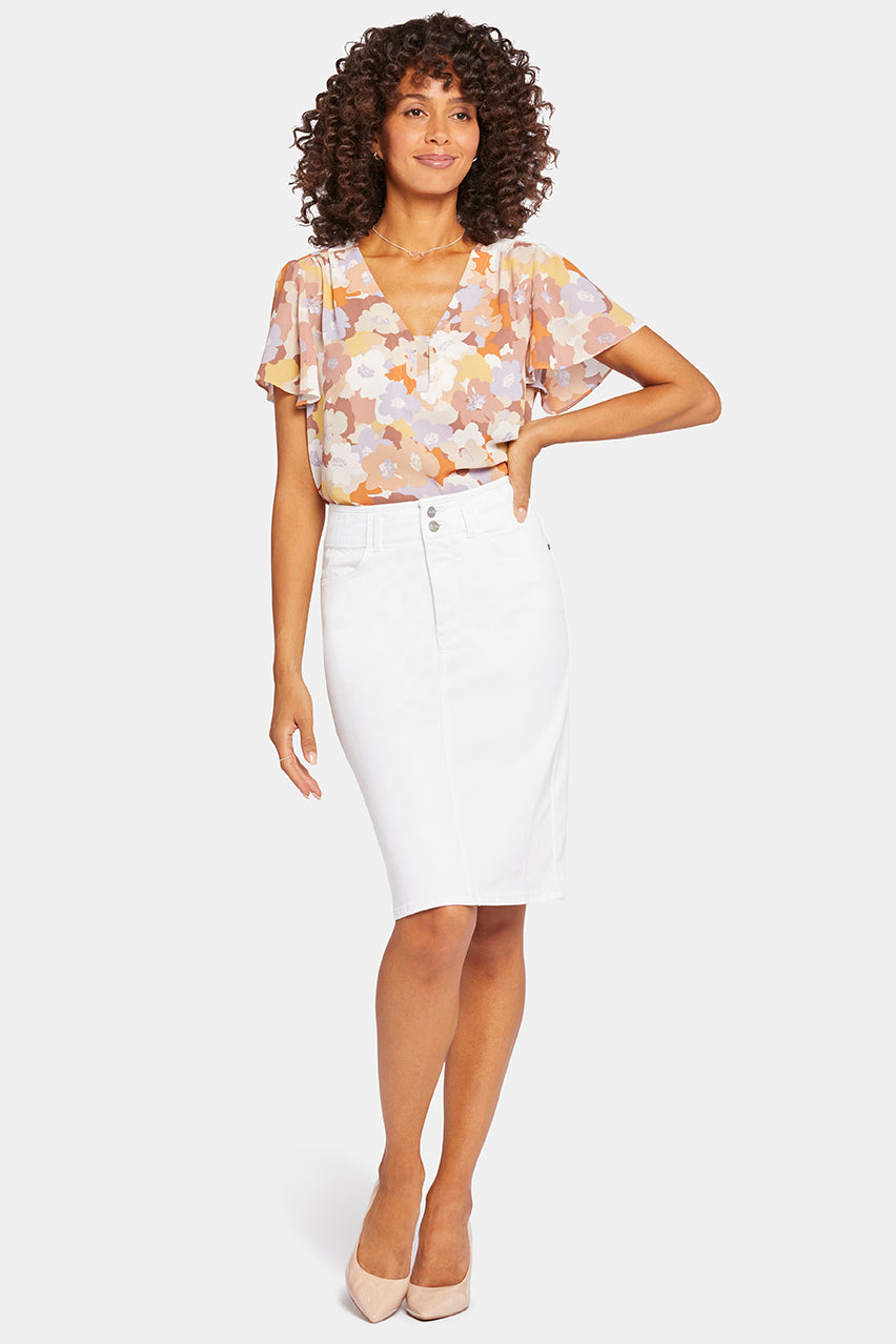 High Waist Skirt | Optic White | Skirt | NYDJ