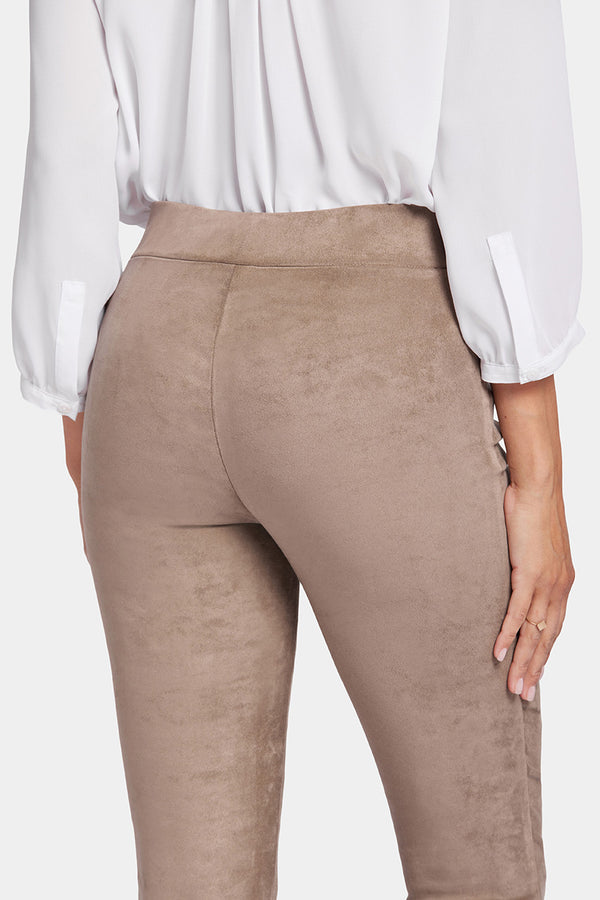 Legging Trouser Light Brown Stretch Faux Suede | Saddlewood | Legging | NYDJ