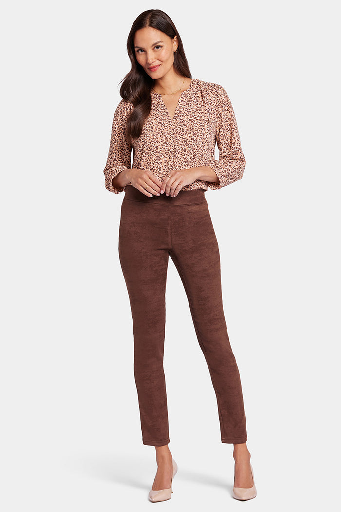 Legging Dark Brown Stretch Faux Suede | Dark Chocolate | Non Denim | NYDJ